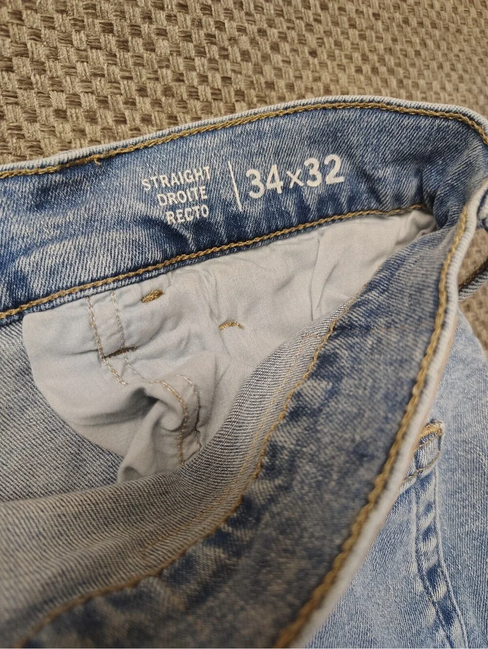 Tommy Hilfiger Jeans Mens 34x32 Straight Leg Light Wash Blue Denim 5-Pocket